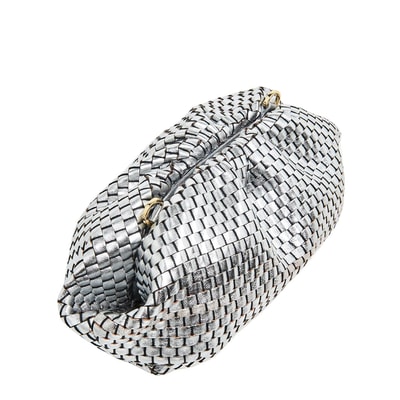 Azure Kadın Omuz Askılı Örgü Deri Clutch