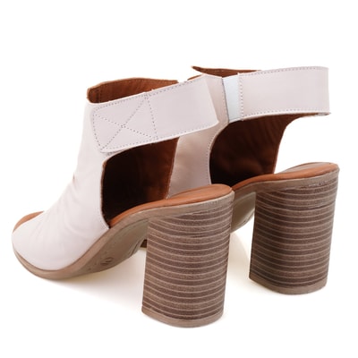 Baily Pudra Kadın Topuklu Deri Sandalet