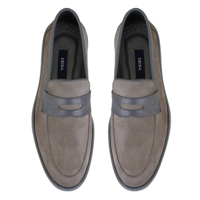 Barnes Gri Erkek Nubuk Deri Günlük Ayakkabı