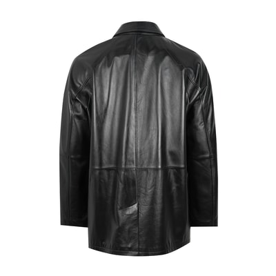 Bastion Siyah Erkek Deri Palto