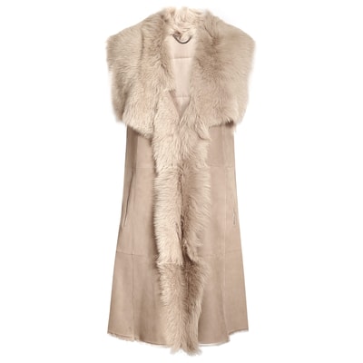 Bej Bibiana Kadın Kürk Yelek