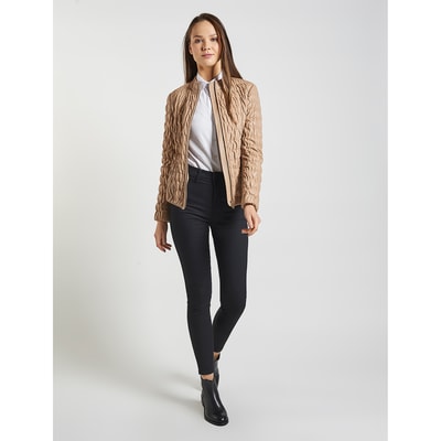 Bej Fernanda Kadın Deri Mont