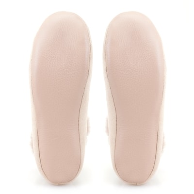 Bej Kadın Fluffy Yünlü Patik