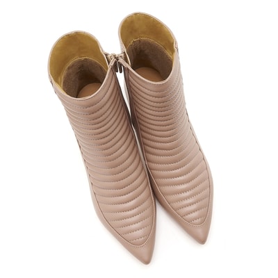 Bej Mencie Kadın Deri Bootie