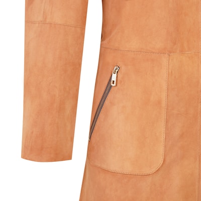 Bena Konyak Kadın Çift Taraflı Süet Deri Pardösü