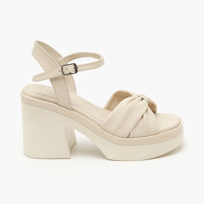 Bette Ekru Kadın Deri Sandalet