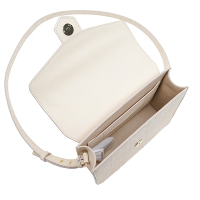 Beyaz Diode Kadın Deri Omuz Askılı Çanta