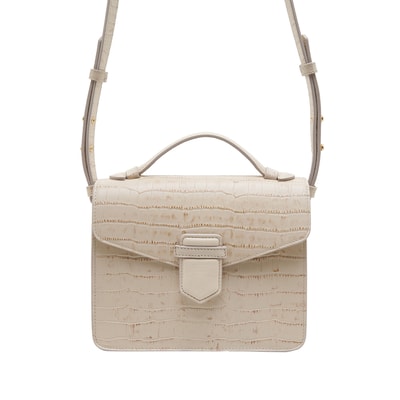 Beyaz Diode Kadın Deri Omuz Askılı Çanta