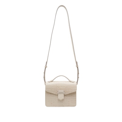 Beyaz Diode Kadın Deri Omuz Askılı Çanta