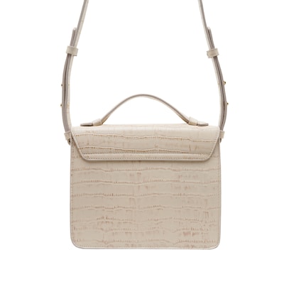 Beyaz Diode Kadın Deri Omuz Askılı Çanta