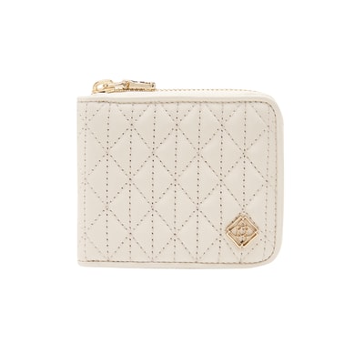 Beyaz Kapitone Kadın Deri Cüzdan