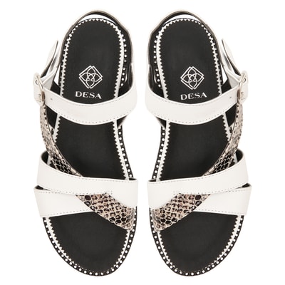 Beyaz Rayne Kadın Deri Sandalet