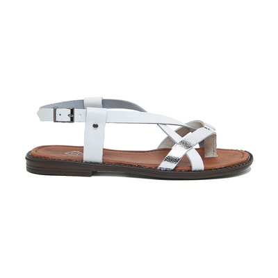 Beyaz Rossy Kadın Deri Sandalet