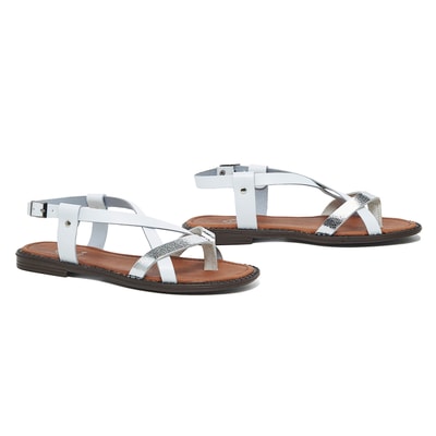 Beyaz Rossy Kadın Deri Sandalet
