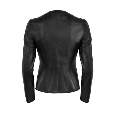 Bienna Siyah Kadın Panelli Deri Ceket