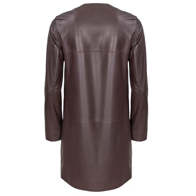 Bordo Amelie Kadın Deri Pardösü