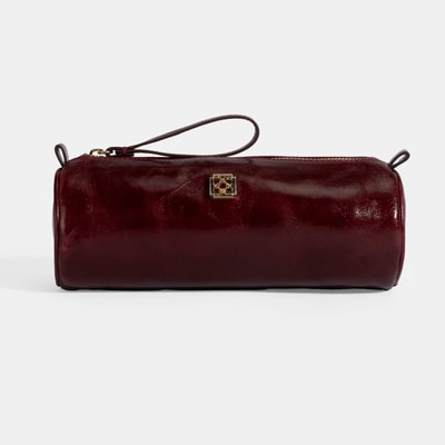 Bordo Deri Kalemlik/Tıraş/Makyaj Çantası