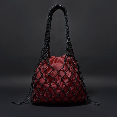 Bordo El Emeği Örgü Deri Çanta