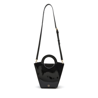 Botti Siyah Kadın Rugan Deri El Çantası