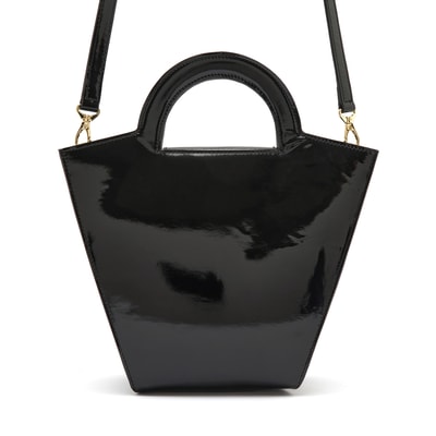 Botti Siyah Kadın Rugan Deri El Çantası