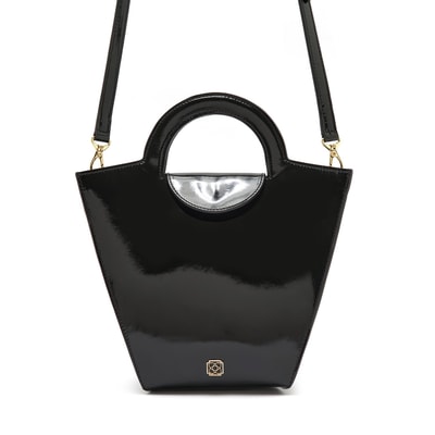 Botti Siyah Kadın Rugan Deri El Çantası