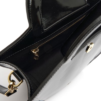 Botti Siyah Kadın Rugan Deri El Çantası