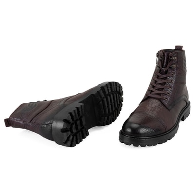 Bradyn Kahve Erkek Fermuarlı Deri Bot