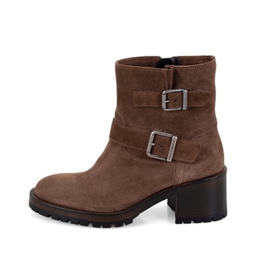 Brices Kemer Aksesuarlı Taba Kadın Topuklu Süet Bot