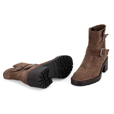 Brices Kemer Aksesuarlı Taba Kadın Topuklu Süet Bot