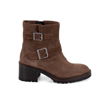 Brices Kemer Aksesuarlı Taba Kadın Topuklu Süet Bot