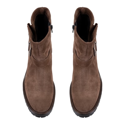 Brices Kemer Aksesuarlı Taba Kadın Topuklu Süet Bot