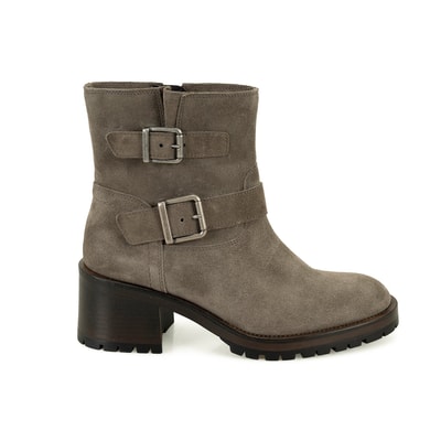 Brices Kemer Aksesuarlı Vizon Kadın Topuklu Süet Bot