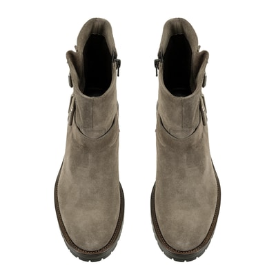 Brices Kemer Aksesuarlı Vizon Kadın Topuklu Süet Bot