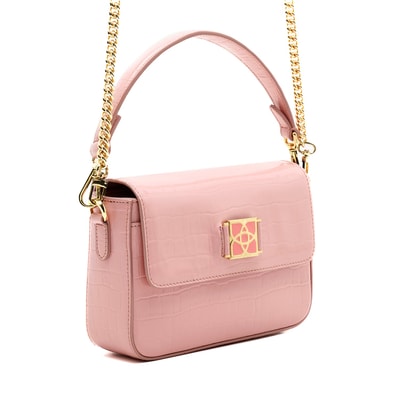 Bscene Pudra Kadın Kroko Baskılı Deri Omuz Çantası