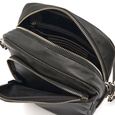 Burg Siyah Erkek Deri Postacı Çantası