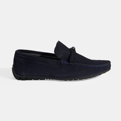 Calandra Lacivert Erkek Bağcık Detaylı Slip-On Süet Loafer