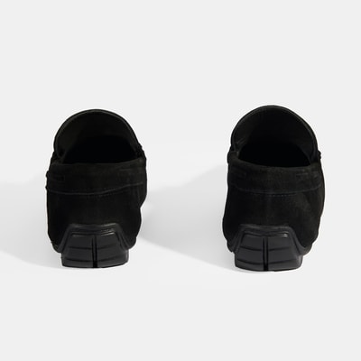 Calandra Siyah Erkek Bağcık Detaylı Slip-On Süet Loafer