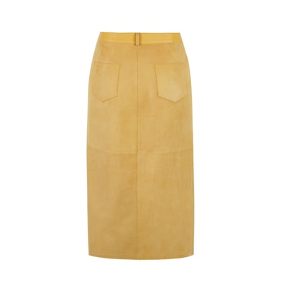 Caliana Sarı Kadın Süet Deri Etek