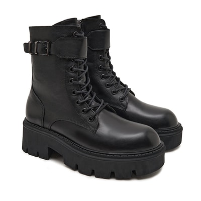 Campinella Siyah  Kadın Deri Bot