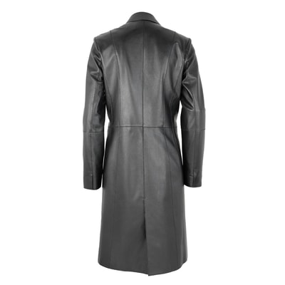 Canika Siyah Kadın Deri Blazer Trençkot