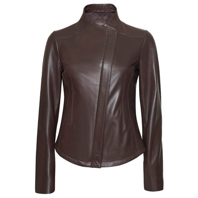 Carel Kahve Kadın Deri Ceket