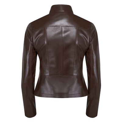 Carel Kahve Kadın Deri Ceket
