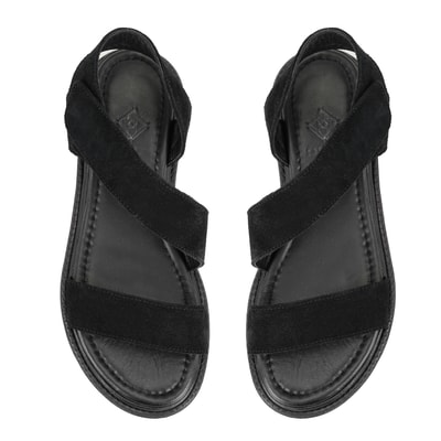 Carlene Siyah Kadın Süet Deri Sandalet