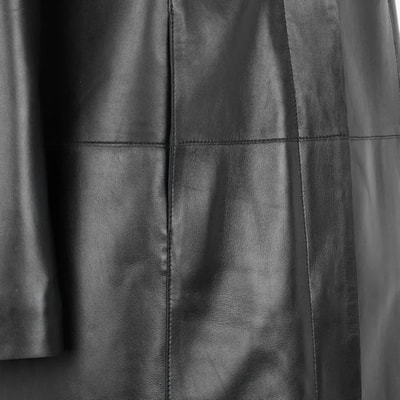 Catori Siyah Kadın Deri Trençkot