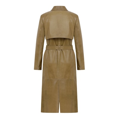 Caylee Kadın Haki Deri Trençkot