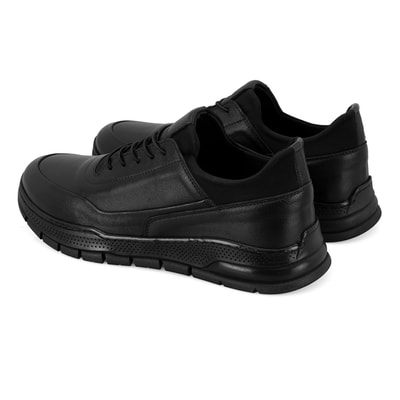 Chad Siyah Erkek Deri Spor Ayakkabı