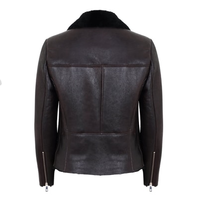 Chailyn Siyah Kadın Kürk Biker 