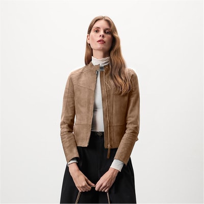 Chantoya Bej Kadın Süet Ceket