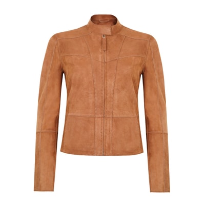 Chantoya Taba Kadın Biker Süet Deri Ceket