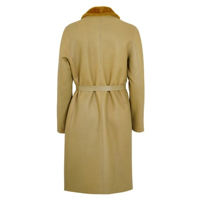 Charla Yeşil Kadın Çift Taraflı Yünlü Kaban